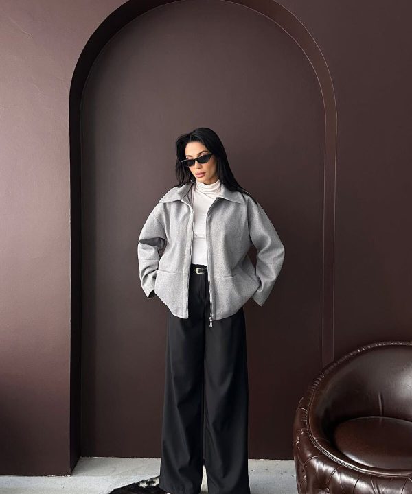 Oversize Kaşe Kadın Kaban Şık Tasarım