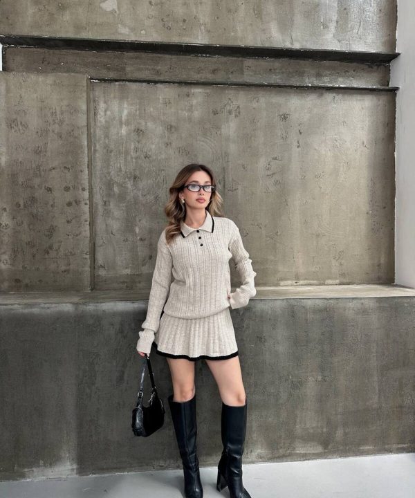 Kadın Polo Yaka Triko Takım