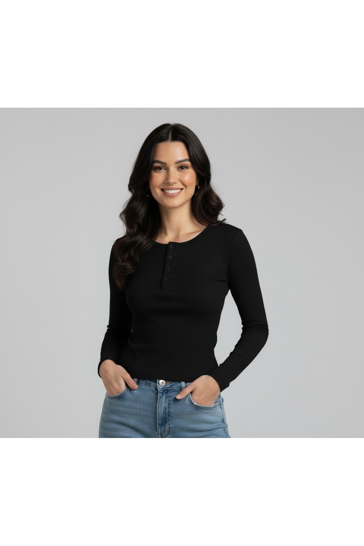 Kadın Düz Kesim Denim Body