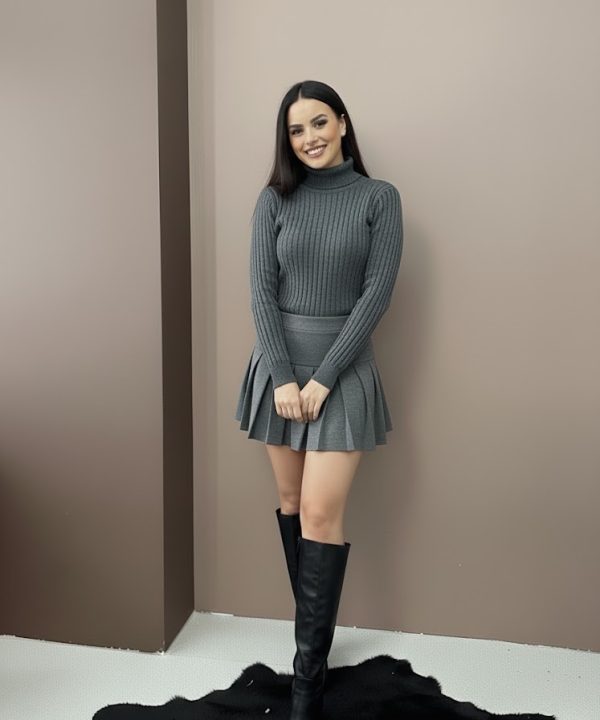 Kadın Boğazlı Triko Kazak