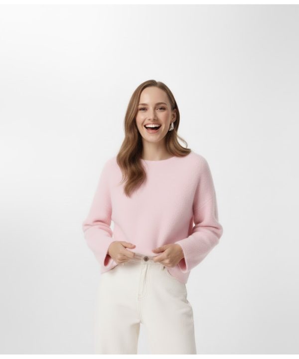 Kadın Düz Kesim Örgü Triko Kazak