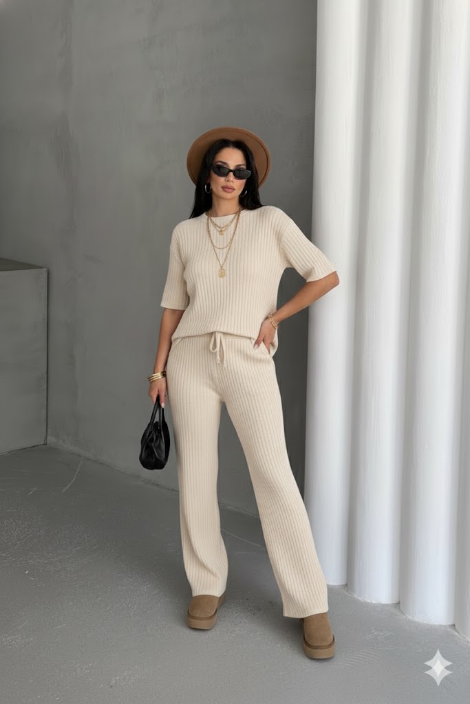 Yuvarlak Yaka Triko Takım