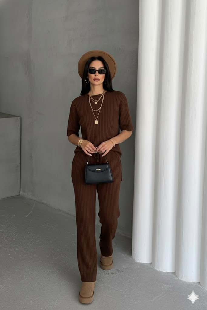 Yuvarlak Yaka Triko Takım - Görsel 8