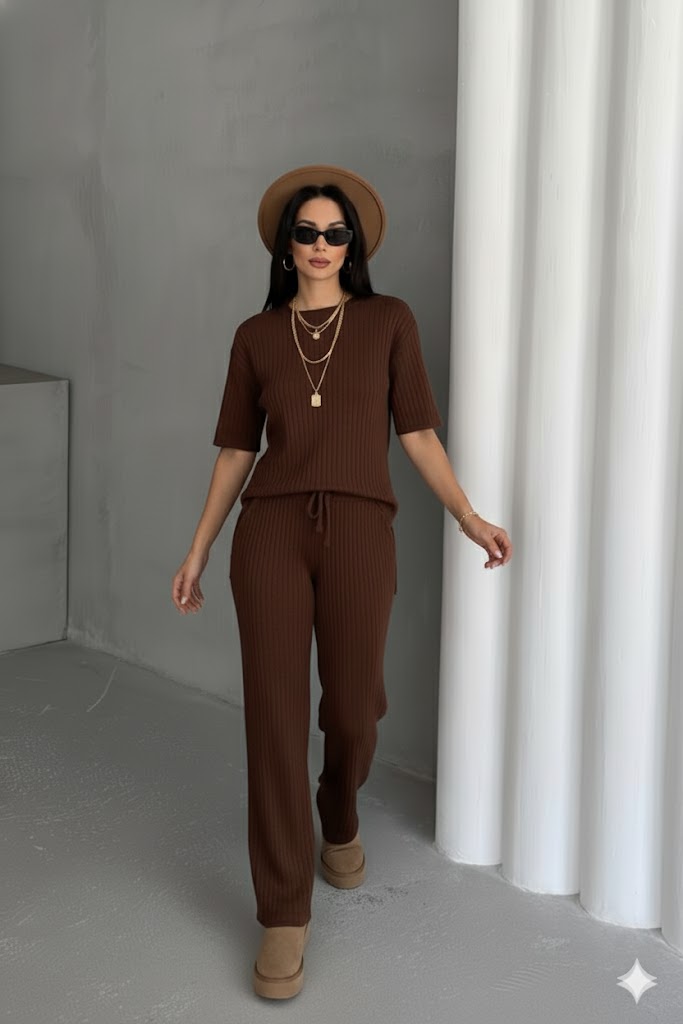 Yuvarlak Yaka Triko Takım - Görsel 7