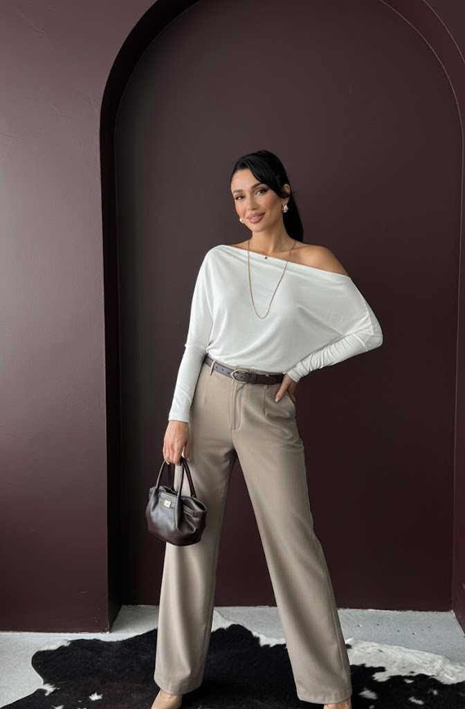 KAYIK YAKA BLUZ - Görsel 13