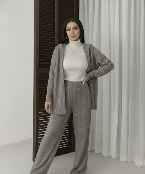 Simli Triko Takım – Bej