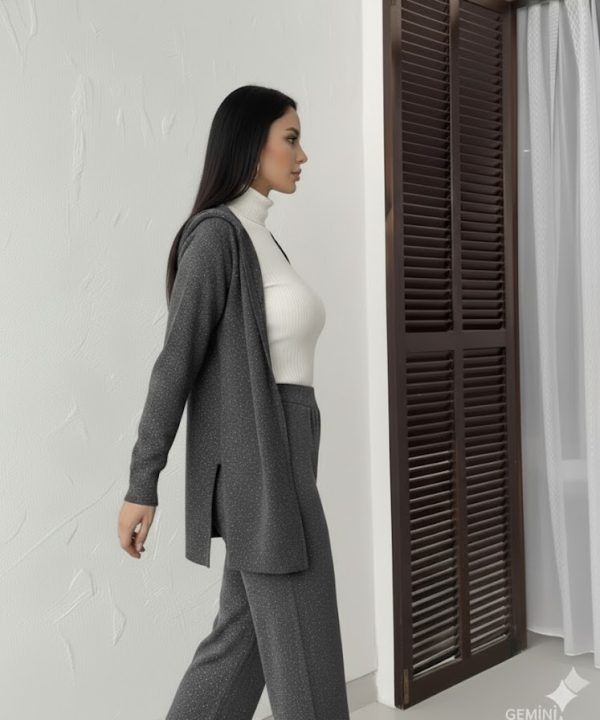 Simli Triko Takım – Gri