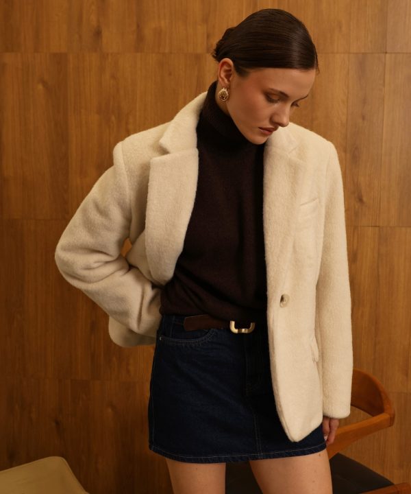 KADIN YUMUŞAK SAKALLI KAŞE CEKET