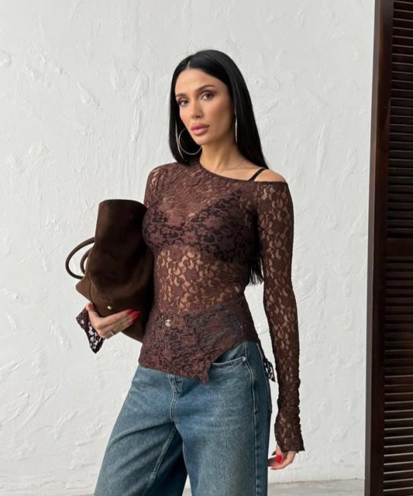 FUL DANTEL KAYIK YAKA  BLUZ