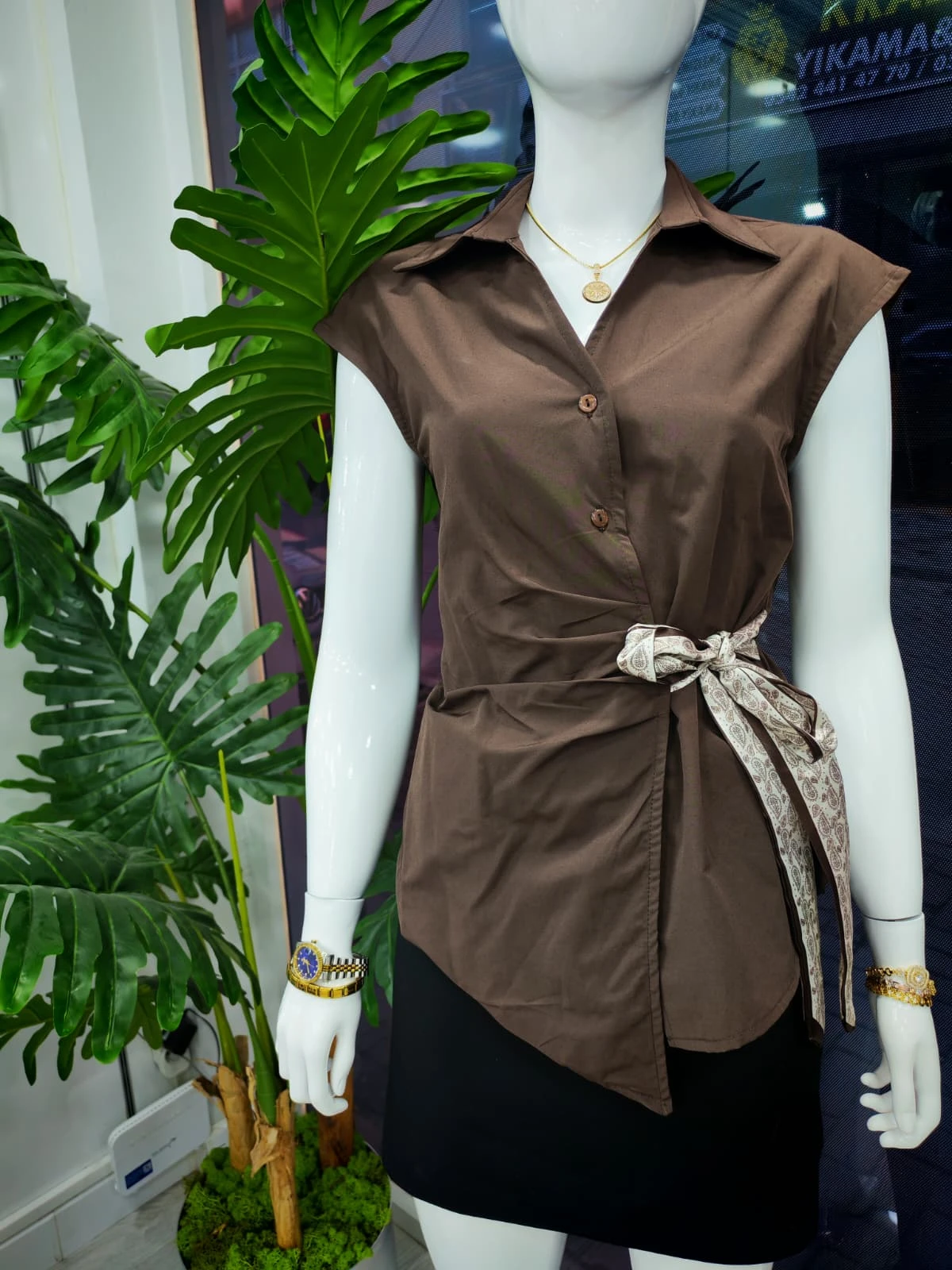 YANDAN BAĞLAMALI GÖMLEK