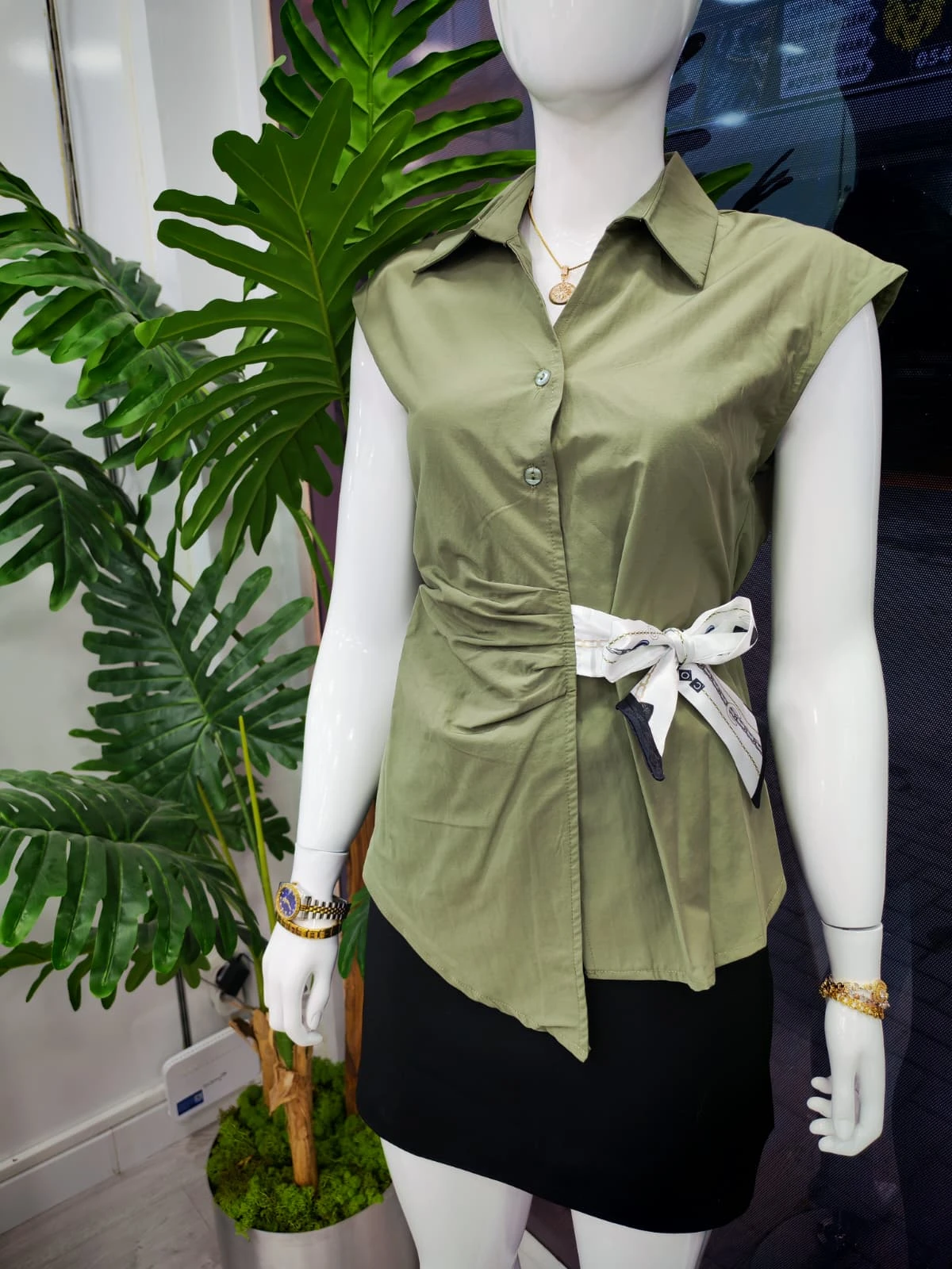 YANDAN BAĞLAMALI GÖMLEK