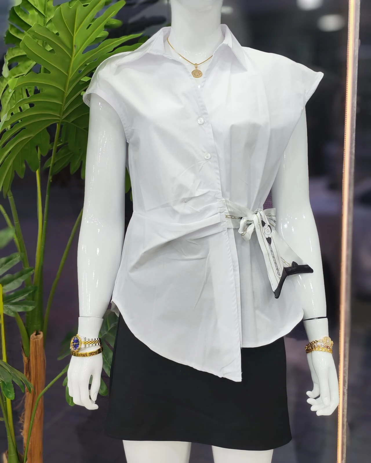 YANDAN BAĞLAMALI GÖMLEK