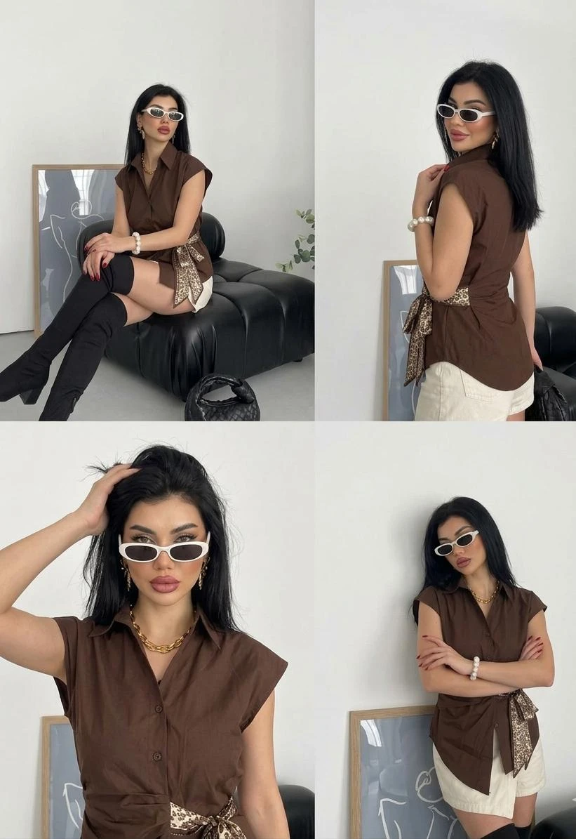YANDAN BAĞLAMALI GÖMLEK