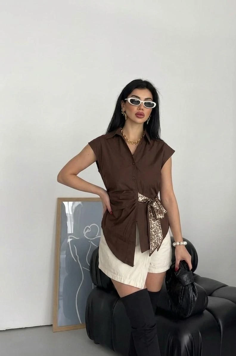 YANDAN BAĞLAMALI GÖMLEK