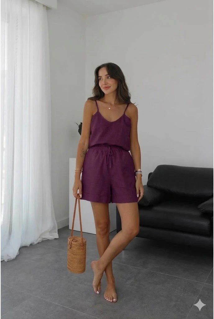 ASKILI BLUZ ŞORT KETEN TAKIM